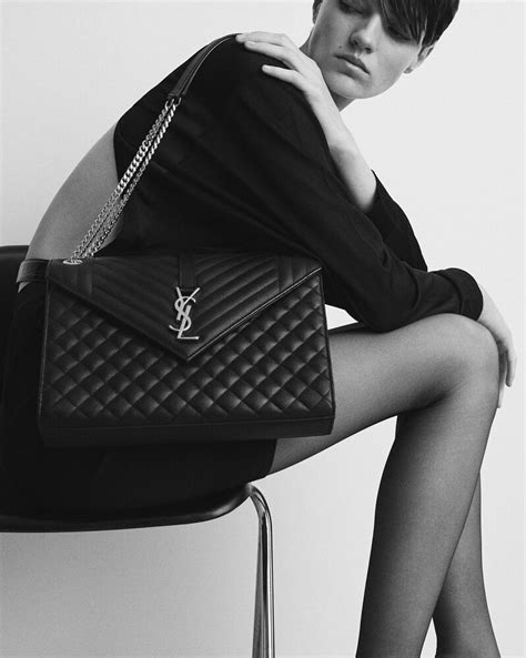 ysl envelope multigrain wearing|large YSL envelope bag.